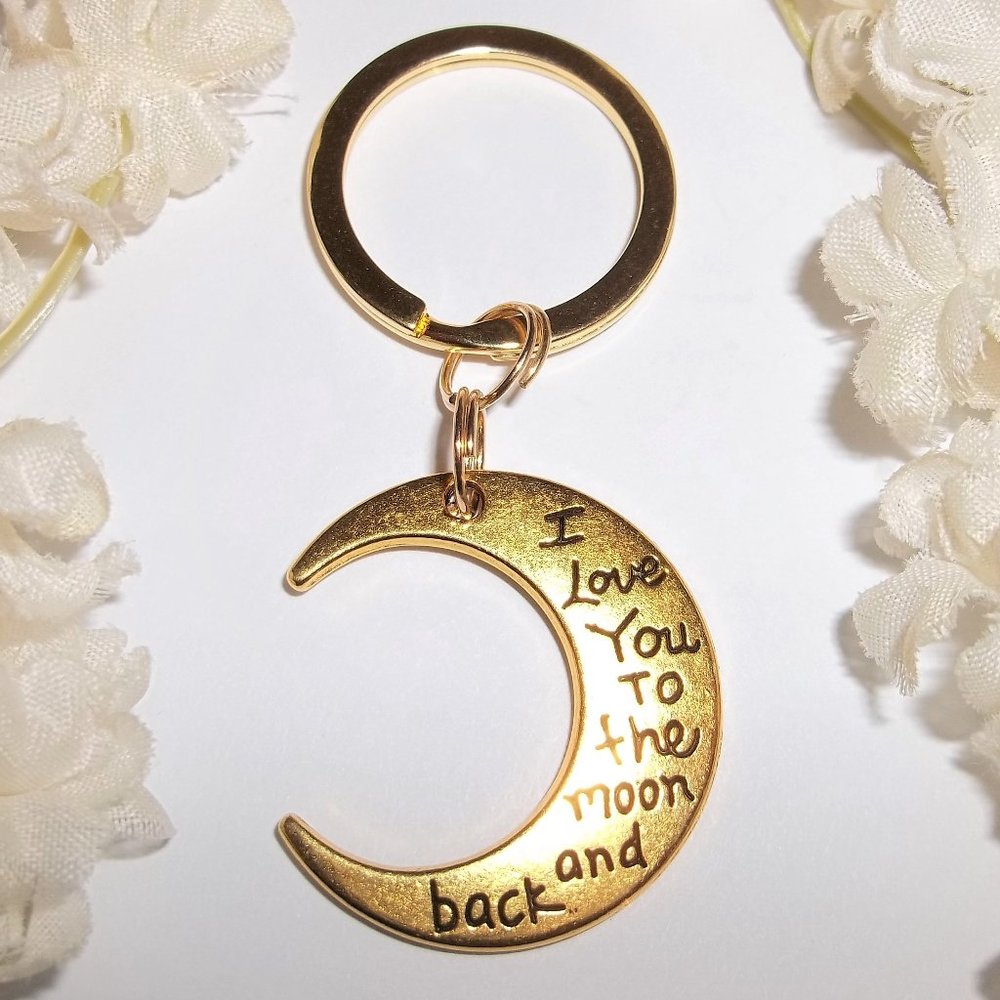Keychain, Gold Keychain, Key Holder, Moon Keychain, Gift Idea. Key Chain A131